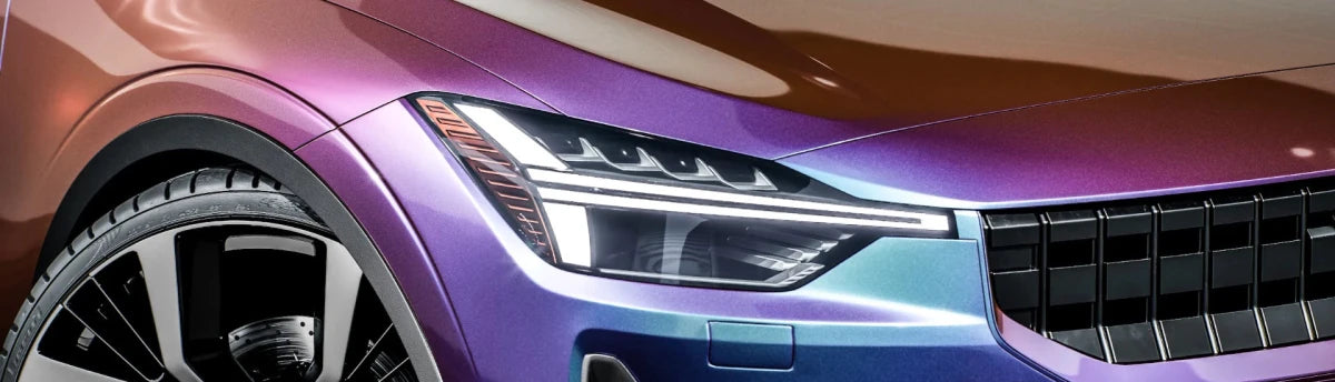3M 2080 High Gloss flip vinyl wrap with purple to blue color shift