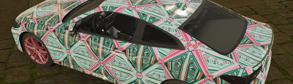 Blue Art Deco Wrap Films | Blue Art Deco Vinyl Wraps - Rvinyl