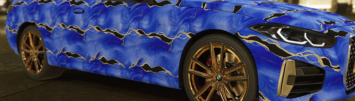 Blue Gemstone Agate Wrap Films | Blue Gemstone Agate Vinyl Wraps - Rvinyl