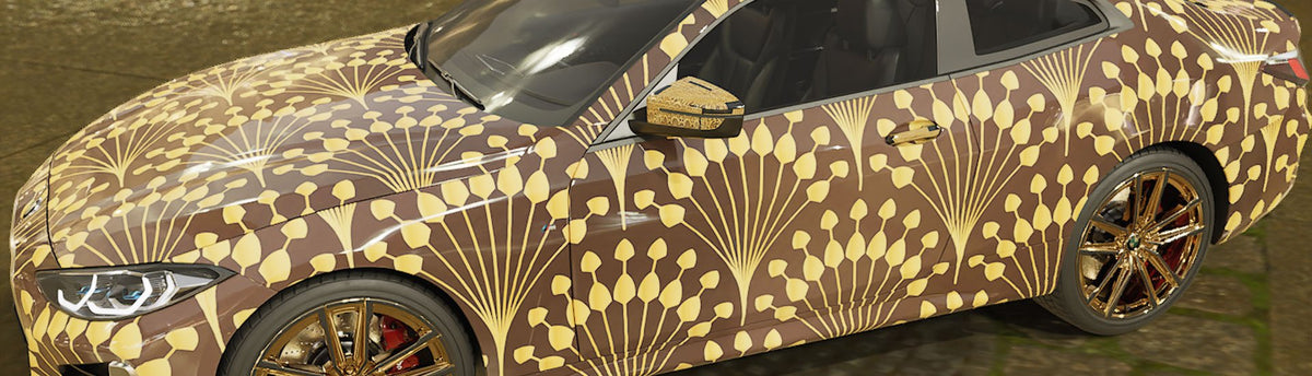 Gold Art Deco Wrap Films | Gold Art Deco Vinyl Wraps - Rvinyl