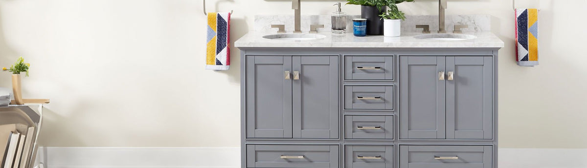 Gray Bathroom Cabinet Wraps | Vanity Wraps - Rvinyl
