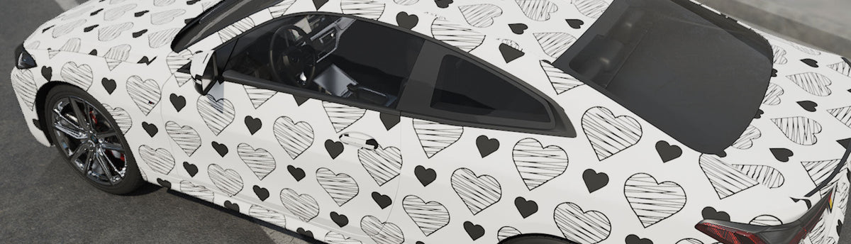Monochrome Heart Wrap Films | Monochrome Heart Vinyl Wraps