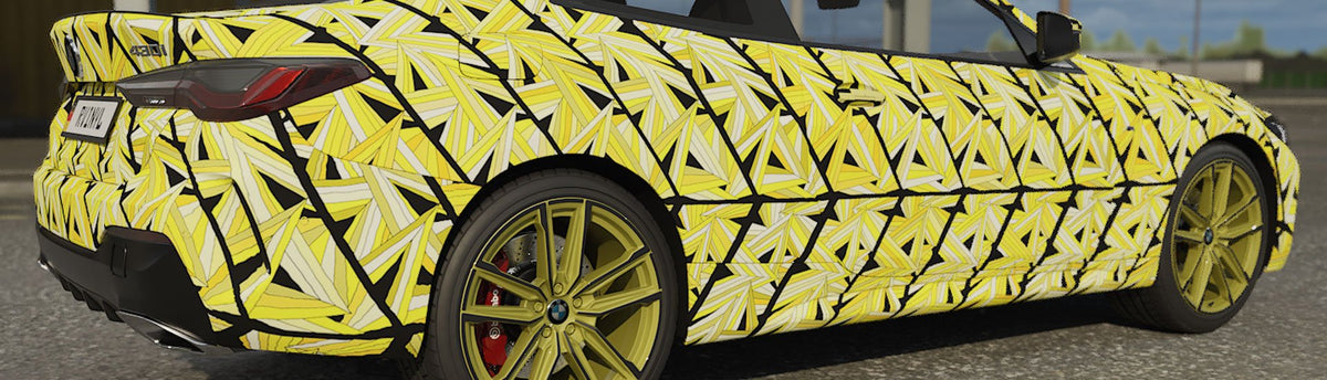 Yellow Mosaic Wrap Films | Yellow Mosaic Vinyl Wraps - Rvinyl