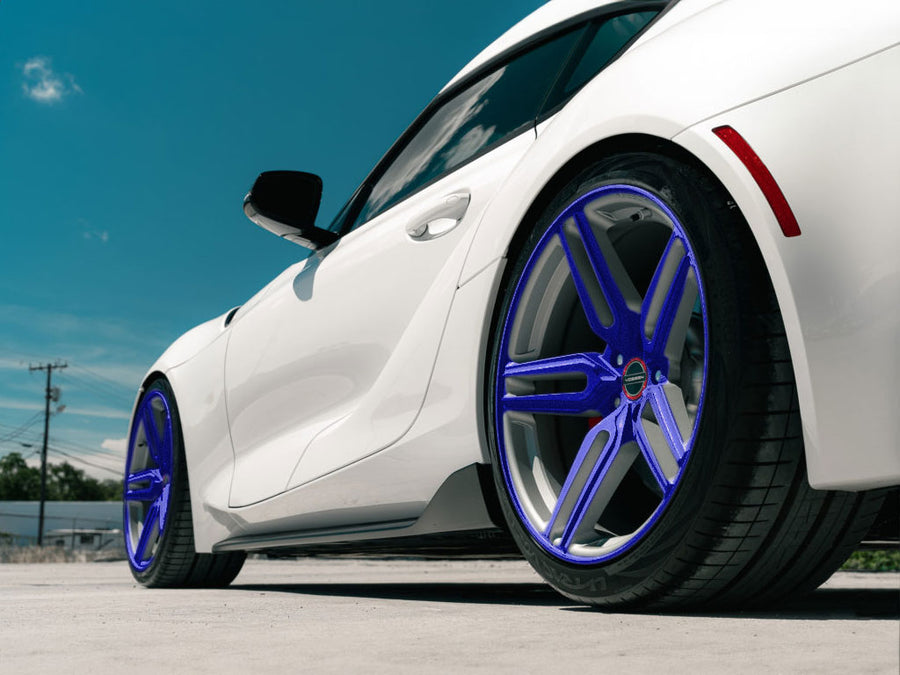 3M™ 1080 Gloss Blue Raspberry Wrapped Rim Example