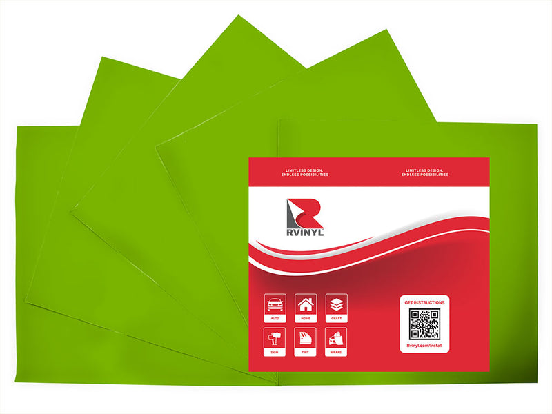 3M 180mC Lime Green Craft Vinyl Sheet Pack