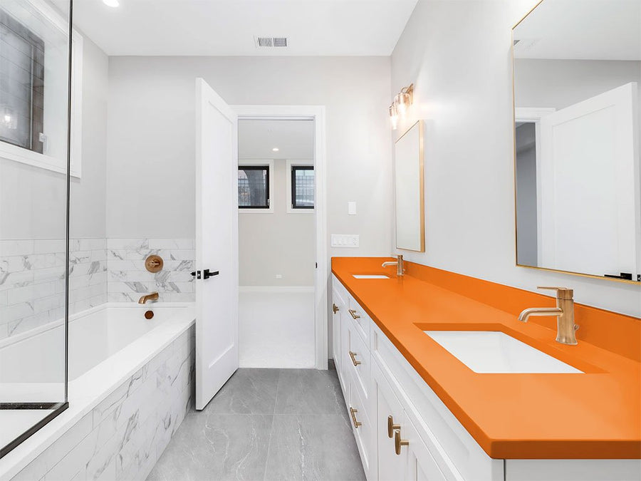 3M 2080 Gloss Burnt Orange DIY Built-In Bathroom Countertop Wraps