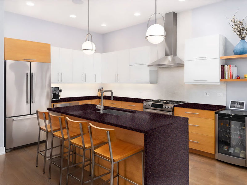 3M 2080 Gloss Ember Black Custom Kitchen Counter Wraps