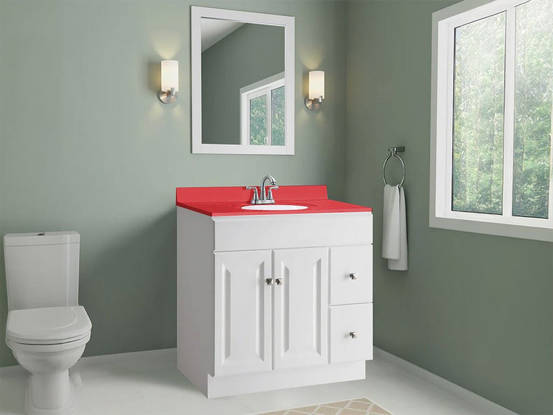 3M 2080 Matte Red Custom Bathroom Counter Wraps