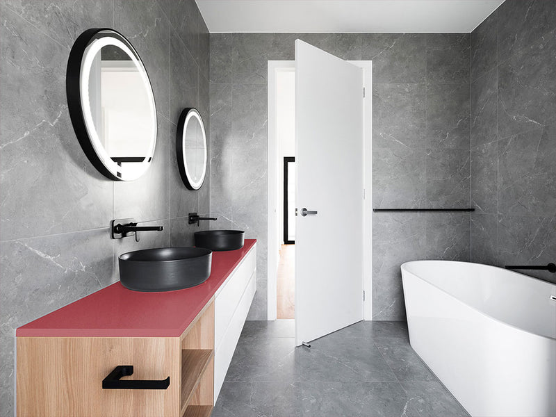 3M™ 2080 Matte Red Metallic Bathroom Countertop Wraps