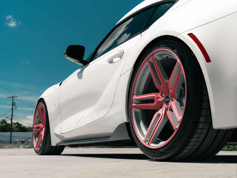 3M™ 2080 Matte Red Metallic Wrapped Rim Example