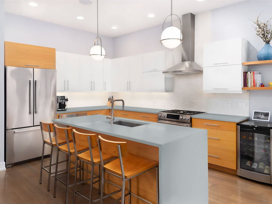 3M 2080 Matte Silver Custom Kitchen Counter Wraps