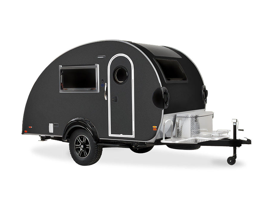 3M 2080 Matte Black Metallic DIY Tear Drop Trailer Wraps