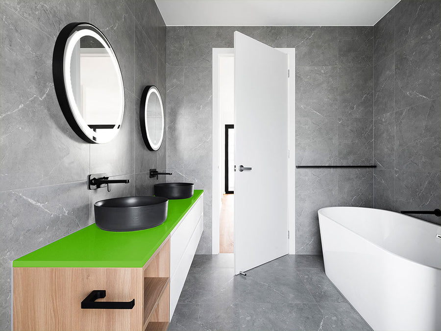3M™ 2080 Satin Apple Green Bathroom Countertop Wraps