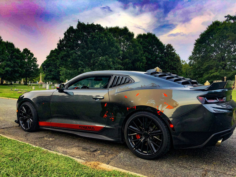 3M 2080 Satin Gold Dust Black Car Rear Wrap