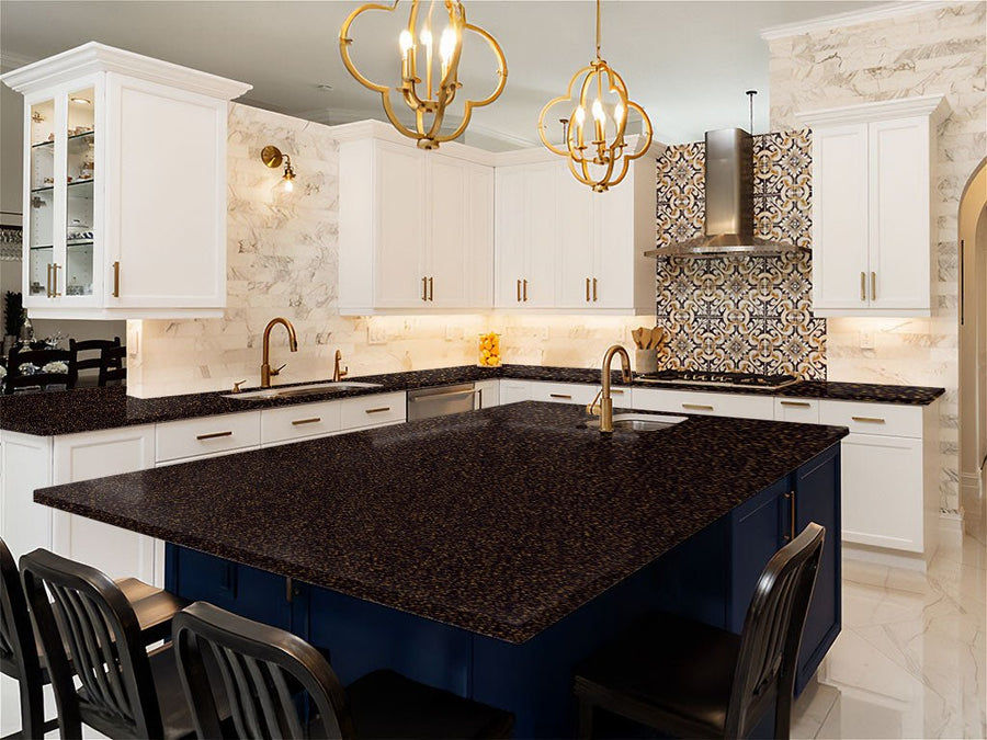 3M 2080 Satin Gold Dust Black DIY Kitchen Counter Wraps