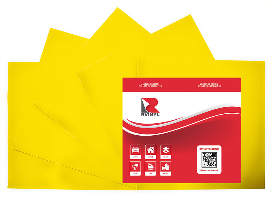 3M 50 Lemon Yellow Graphics Craft Vinyl Sheet Pack