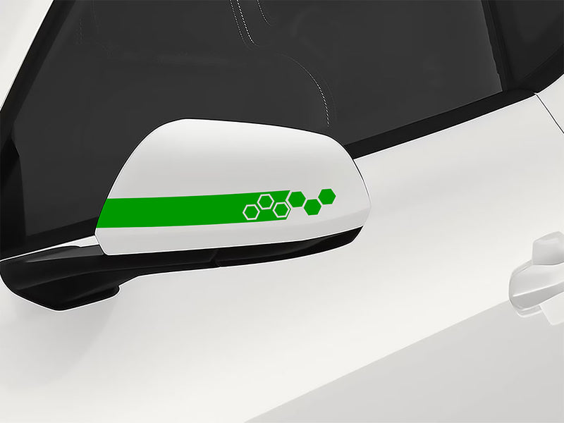 3M Grass Green Hexagon Side View Mirror Sticker