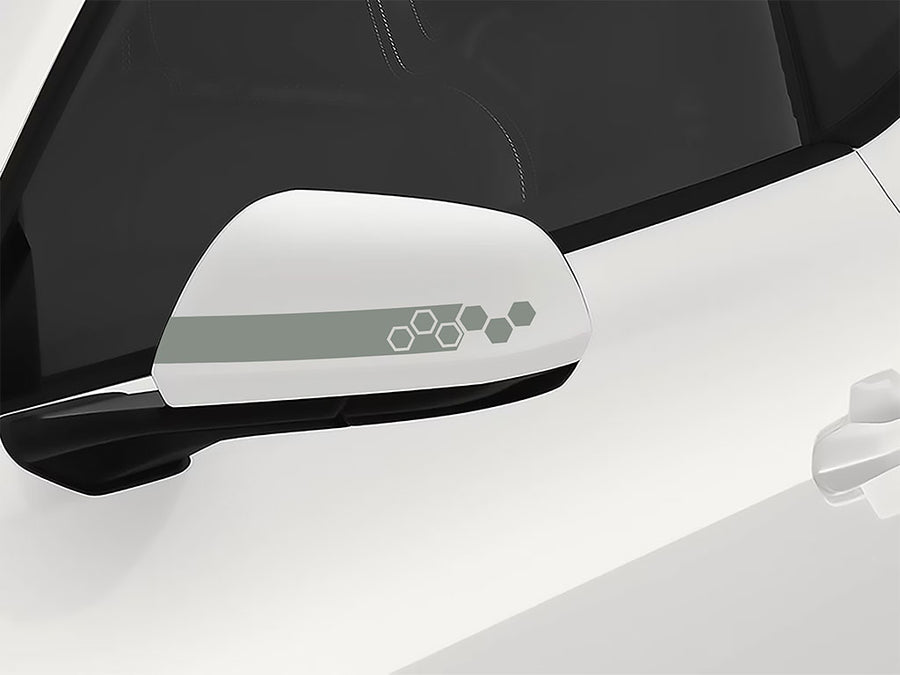 3M Light Gray Hexagon Side View Mirror Sticker