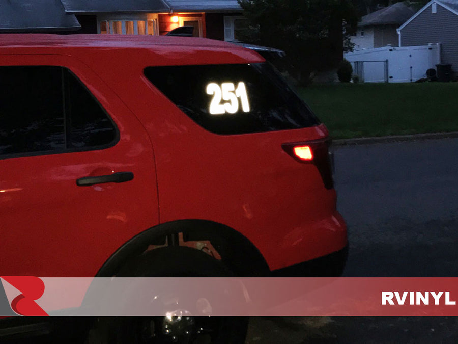 3M™ 680 Black Reflective Fire Department Window Decals at Night