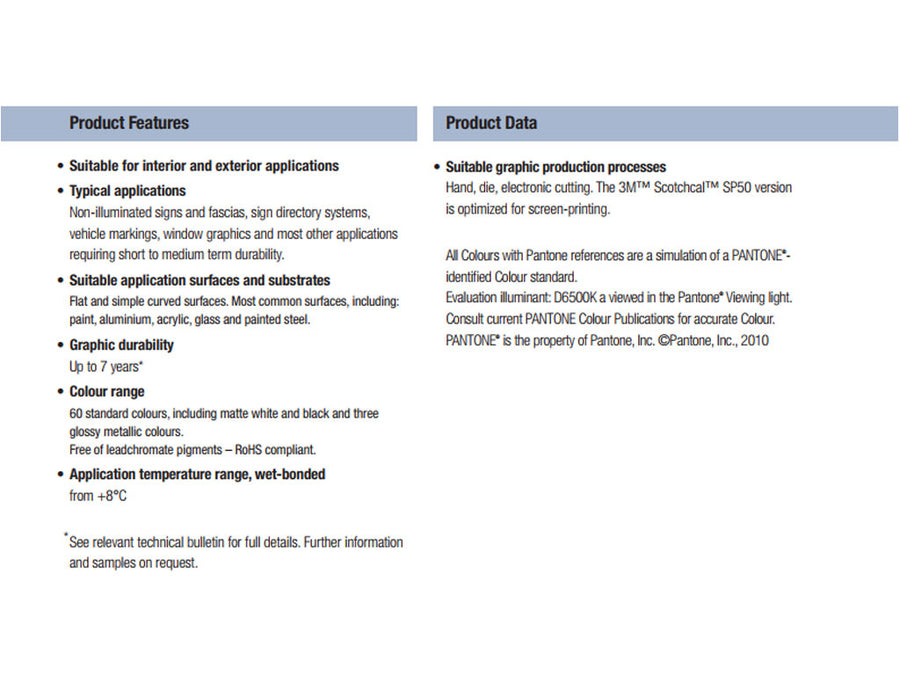 3M 50 Scotchcal Craft Film Features