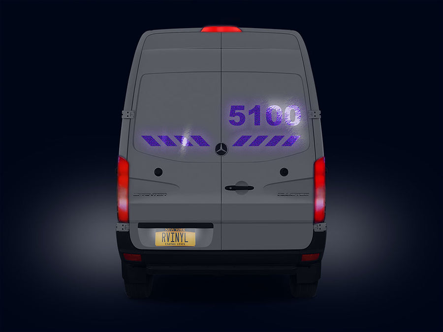 Reflective Car Sign Nighttime View