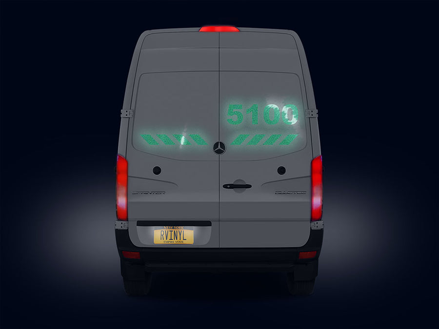 Reflective Car Sign Nighttime View