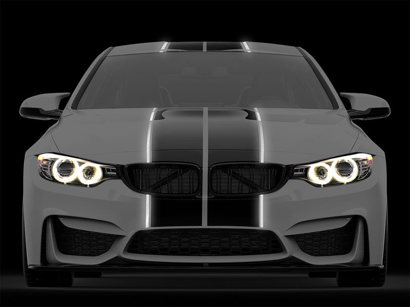 3M 680 Reflective White Pinstripe with Racing Stripes