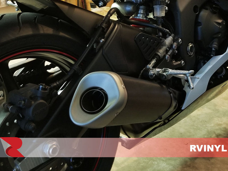 3M Series 2080 Black Carbon Fiber Custom DIY Motorcycle Exhaust Vinyl Wrap