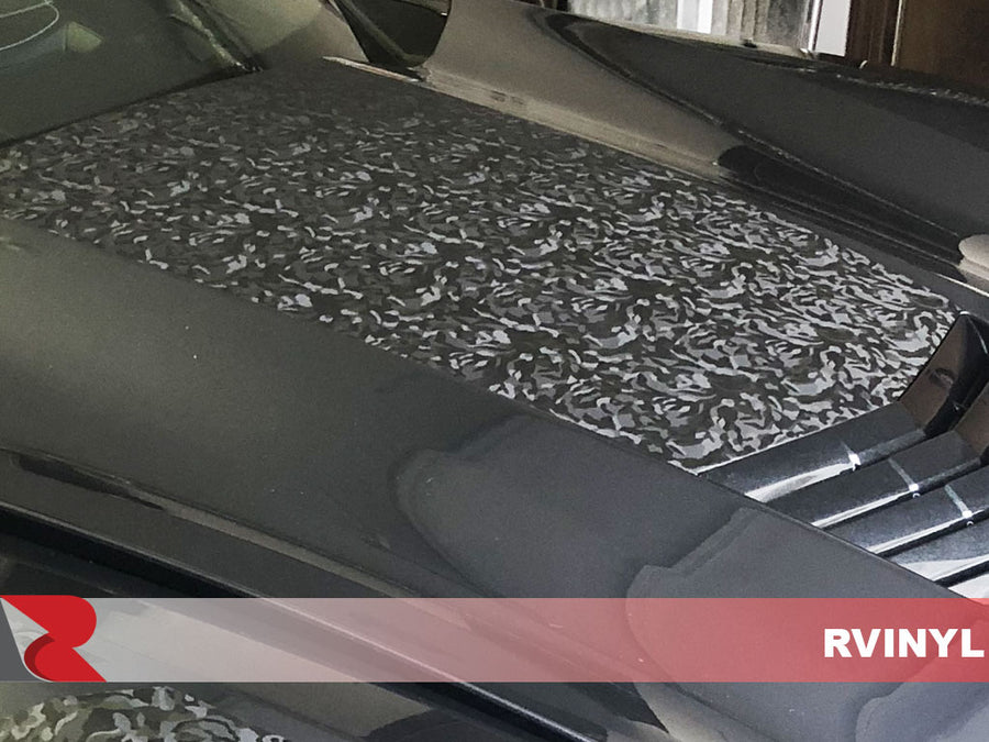 3M 2080 Series Shadow Black Wrapped Chevy Corvette Hood Scoop