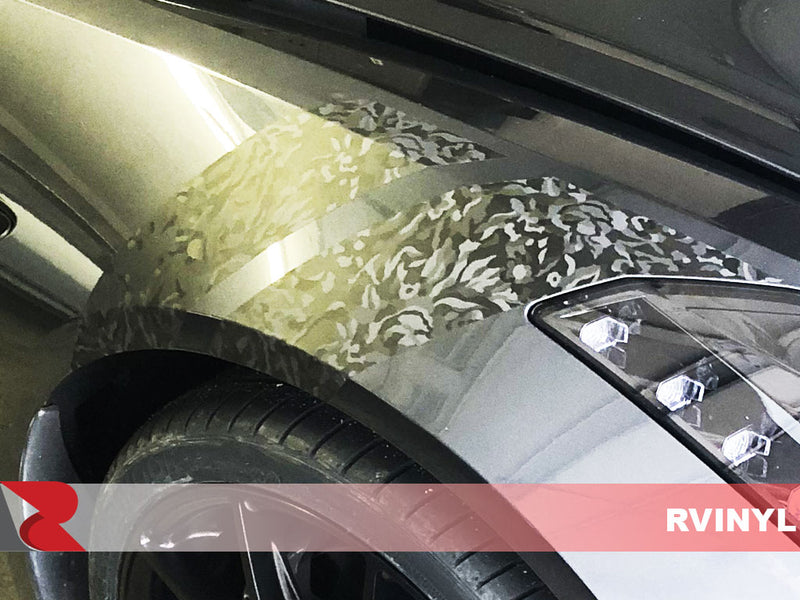 3M 2080 Series Shadow Black Wrapped Corvette Fender Stripes