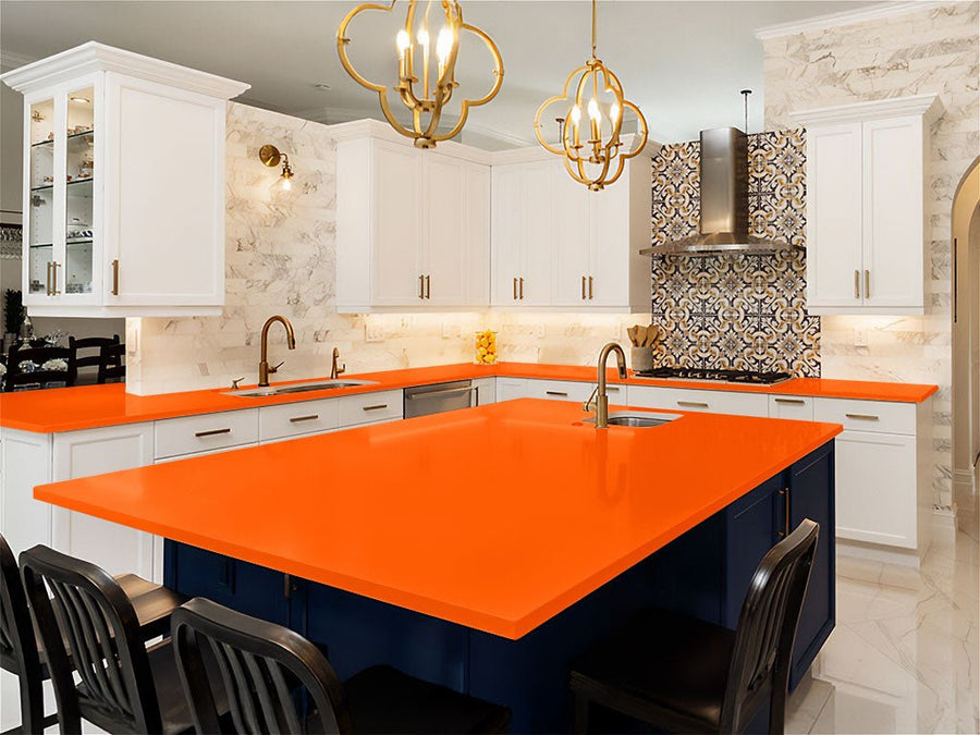 3M 1080 Satin Neon Fluorescent Orange DIY Kitchen Counter Wraps