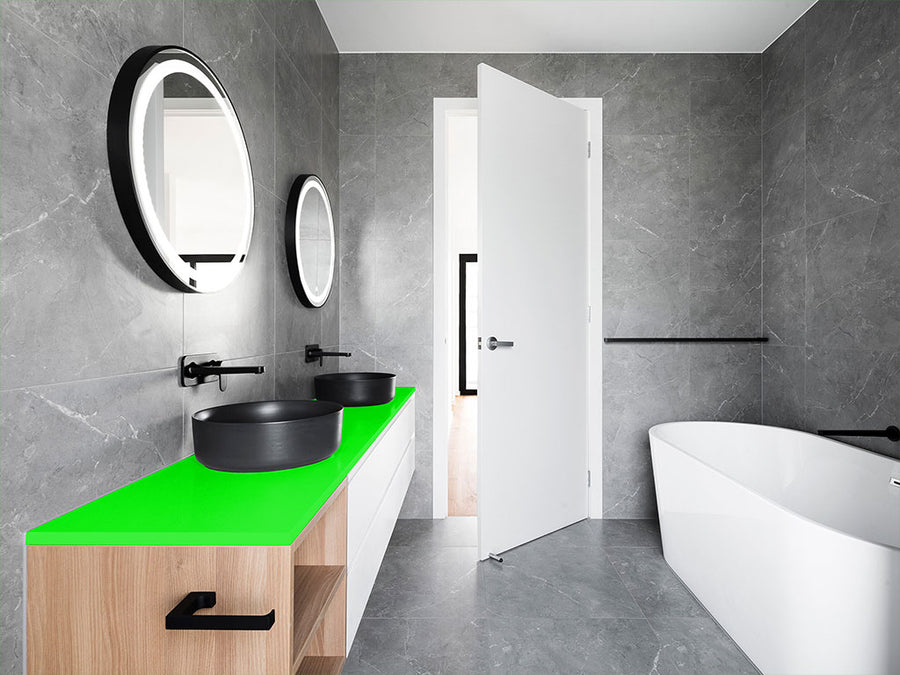 3M™ 1080 Satin Neon Fluorescent Green Bathroom Countertop Wraps