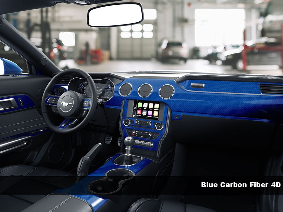 4D Carbon Fiber Blue Dash Trim Kit Finish