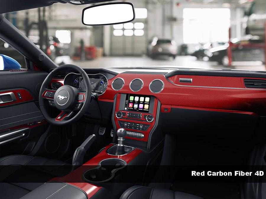 4D Carbon Fiber Red Dash Trim Kit Finish