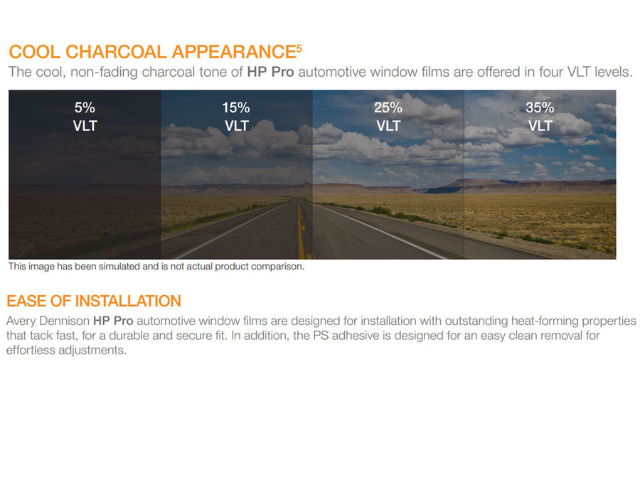 Avery Dennison HP Pro Series Window Film Shade Chart