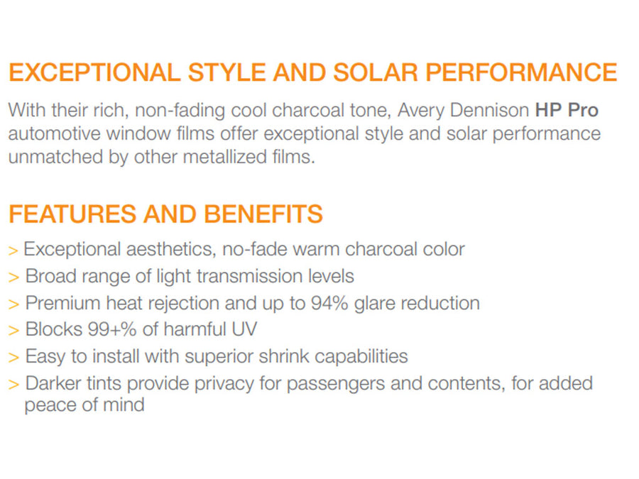 Avery HP Pro Window Film Features and Benefits