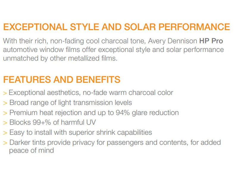 Avery HP Pro Window Film Features and Benefits