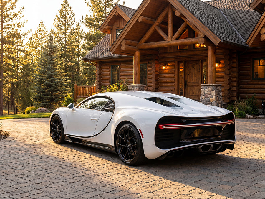 DIY Bugatti Chiron wrapped in Gloss HX20000 Polar White vinyl wrap HX20001B