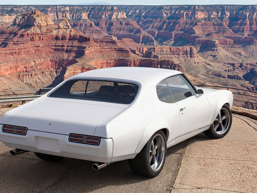DIY Oldsmobile Cutlass wrapped in Gloss HX20000 Polar White car wrap film HX20001B