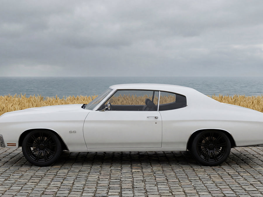 DIY Chevrolet Chevelle SS wrapped in Gloss HX20000 Lapland White wrap film HX20002B