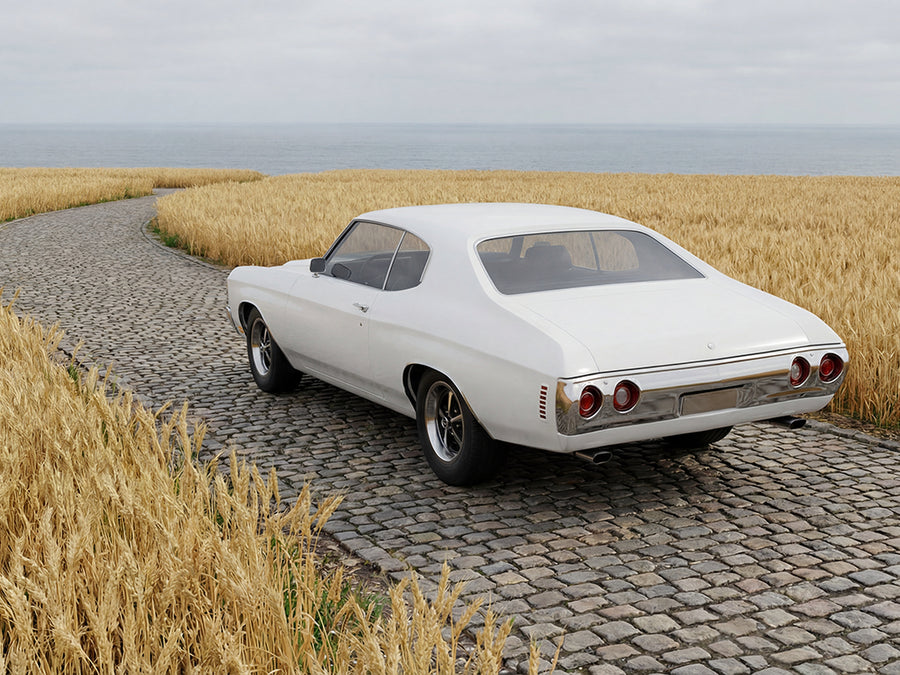 DIY Chevrolet Chevelle wrapped in Gloss HX20000 Lapland White restyling film HX20002B