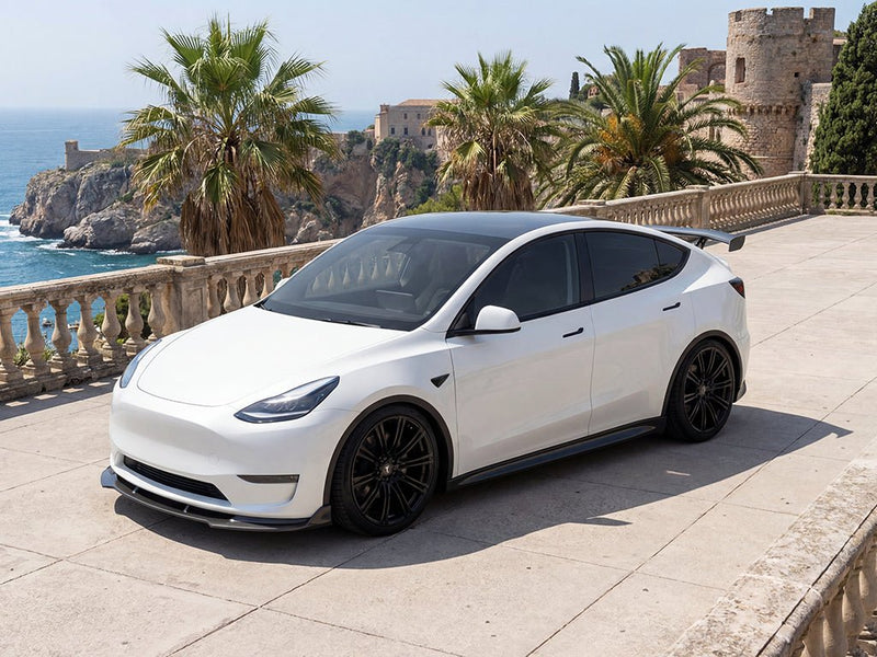 DIY Tesla Y wrapped in Gloss HX20000 Lapland White car wrap film HX20002B