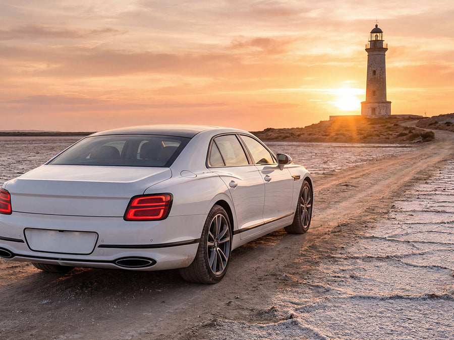 DIY Bentley Flying Spur wrapped in Gloss HX20000 Lapland White car wrap film HX20002B