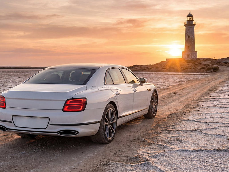 DIY Bentley Flying Spur wrapped in Gloss HX20000 Lapland White car wrap film HX20002B