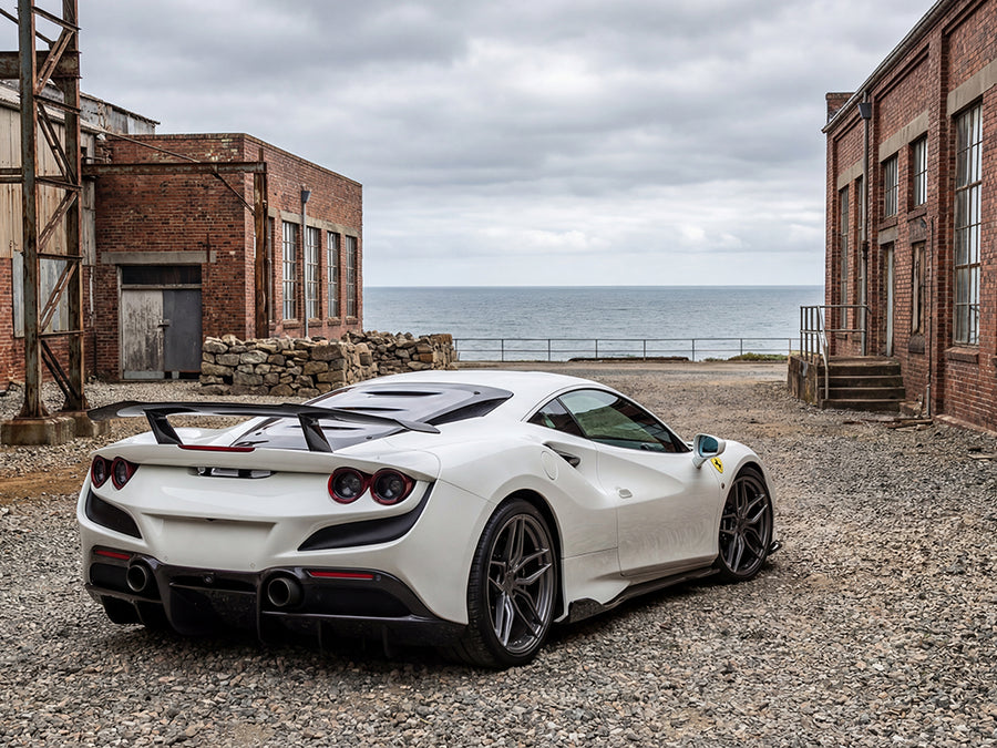 Ferrari 488 Pista wrapped in Gloss HX20000 Lapland White wrap film HX20002B