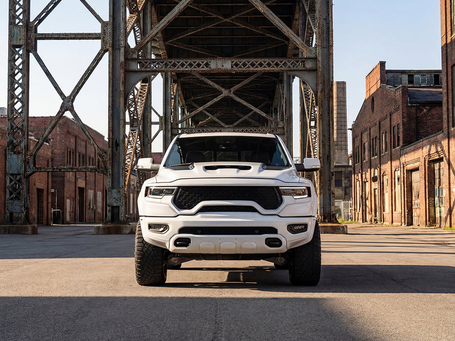 DIY Ram 1500 wrapped in Gloss HX20000 Glacier White restyling film HX20003B