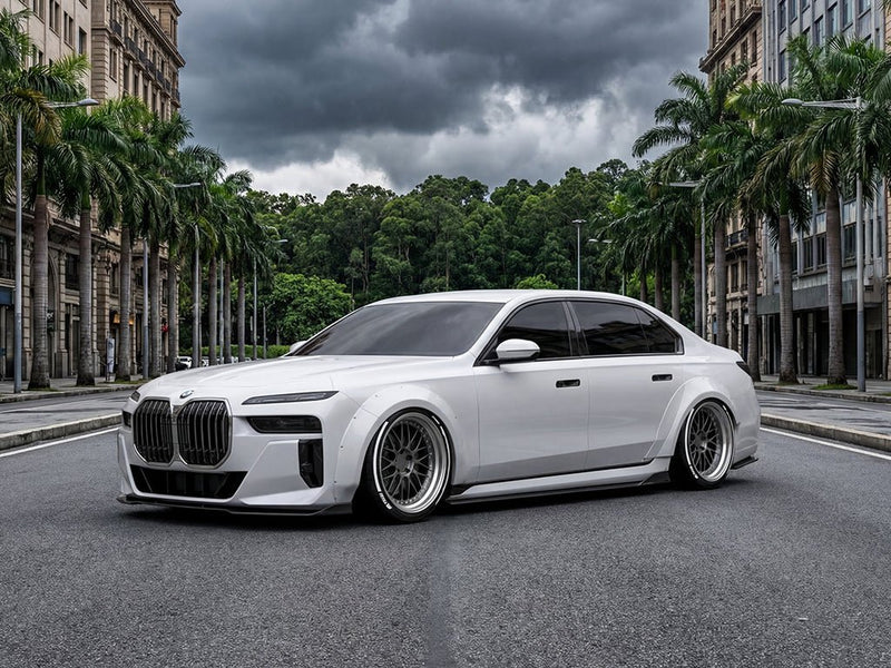DIY BMW 7 Series wrapped in Gloss HX20000 Glacier White vinyl wrap HX20003B