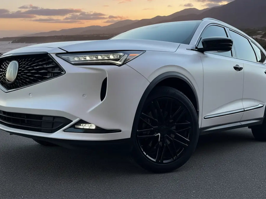 DIY Acura MDX wrapped in Matte HX20000 Glacier White car wrap film HX20003M