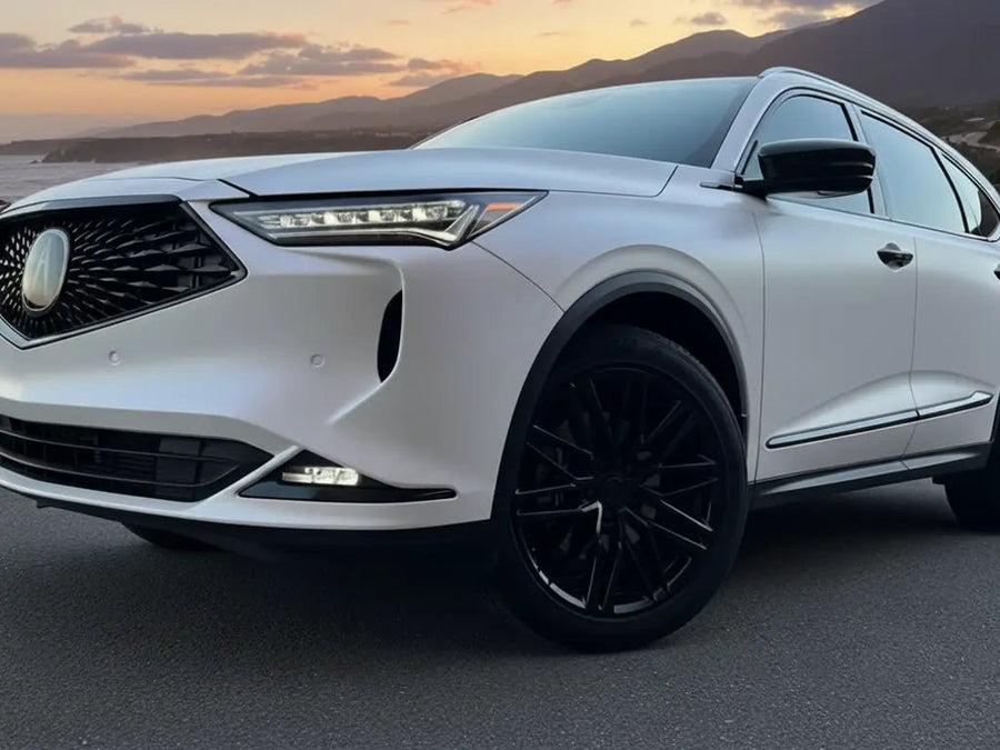 DIY Acura MDX wrapped in Matte HX20000 Glacier White car wrap film HX20003M