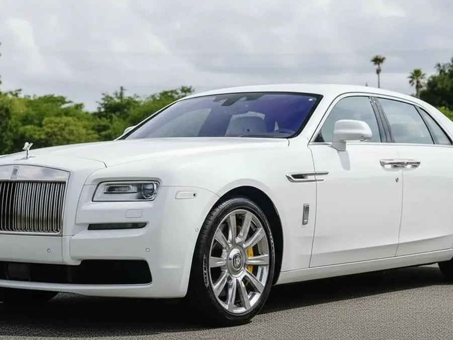 Rolls-Royce Ghost wrapped in Hexis Matte HX20000 Glacier White wrap film HX20003M